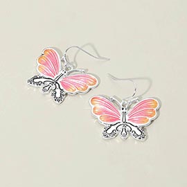 Butterfly Charm Drop Dangle Earrings