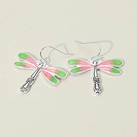 Dragonfly Charm Drop Dangle Earrings