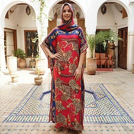 Bold Leopard Print Resort Silky Kaftan Maxi Dress