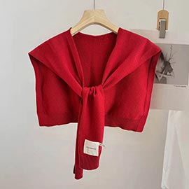 Knitted Sleeveless Tie Vest Shoulder Wrap