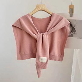 Knitted Sleeveless Tie Vest Shoulder Wrap