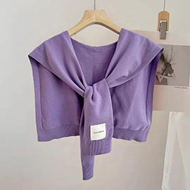 Knitted Sleeveless Tie Vest Shoulder Wrap