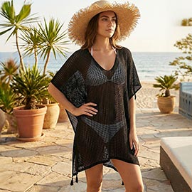 Sheer Mesh Beach Cover Up Tunic Dress