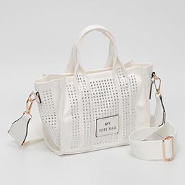 Rhinestone Studded Small Top Handle Crossbody Bag