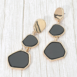 Abstract Geometric Resin Plate Link Drop Earrings