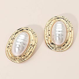 Oval Pearl Earrings