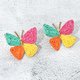 Raffia Butterfly Earrings