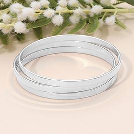 SECRET BOX_Stainless Steel 3PCS Bold Bangle Multi Layered Bracelets