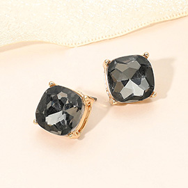 Square Cushion Stud Earrings