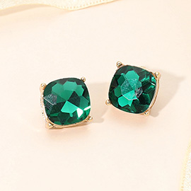Square Cushion Stud Earrings