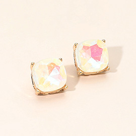 Square Cushion Stud Earrings