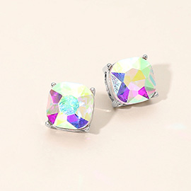 Square Cushion Stud Earrings