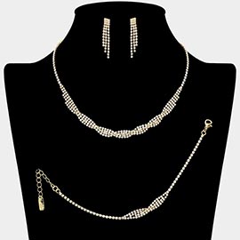 Rhinestone Paved Twisted Necklace