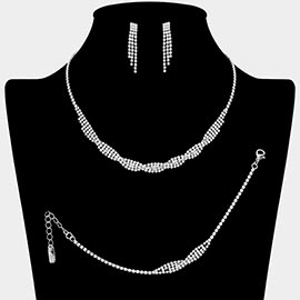 Rhinestone Paved Twisted Necklace