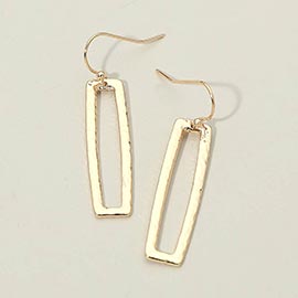 Geometric Metal Open Rectangle Drop Earrings