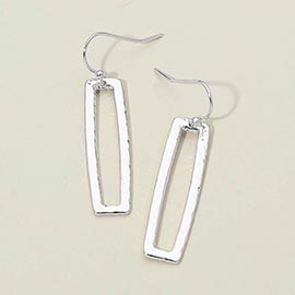 Geometric Metal Open Rectangle Drop Earrings