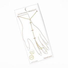 Gold Dipped Delicate Cross Charm Link Hand Chain Magnetic Bracelet