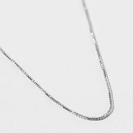 White Gold Dipped Delicate Box Chain Necklace