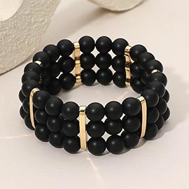 Multi Row Beaded Stretch Bracelet