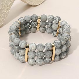 Multi Row Beaded Stretch Bracelet