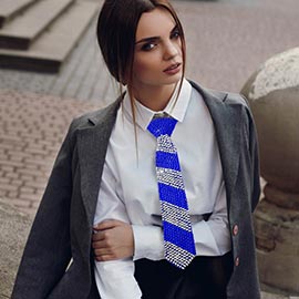 Bling Studded Statement Tie Necklace