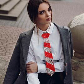 Bling Studded Statement Tie Necklace