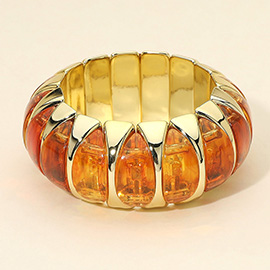Chunky Marbled Resin Inlay Stretch Bracelet