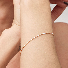 18K Gold Filled Slim Classic Tennis Chain Bracelet
