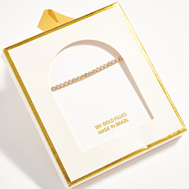 18K Gold Filled Classic CZ Tennis Chain Bracelet