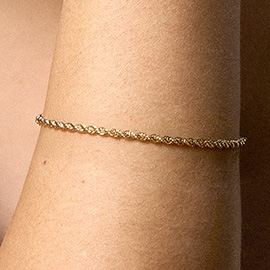 18K Gold Filled Rope Chain Bracelet