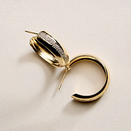 18K Gold Filled Textured Chunky Hoop Earrings