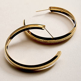 18K Gold Filled Textured Chunky Hoop Earrings