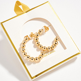 18K Gold Filled Beaded Hoop Earrings