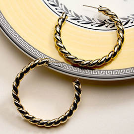 18K Gold Filled Chunky Twisted Hoop Earrings