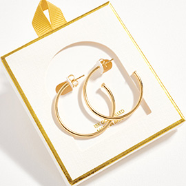 18K Gold Filled Slim Open Hoop Earrings
