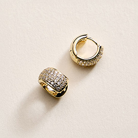 18K Gold Filled CZ Pave Mini Huggie Hoop Earrings