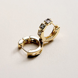 18K Gold Filled Minimal CZ Mini Huggie Hoop Earrings