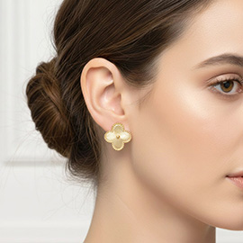 18K Gold Filled Quatrefoil Stud Earrings