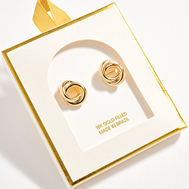 18K Gold Filled Intertwined Knot Stud Earrings