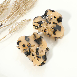 2PCS - Celluloid Acetate Floral Cutout Small Hair Claw Clips