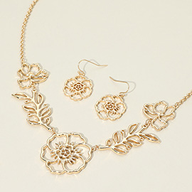 Metal Open Floral Vine Necklace