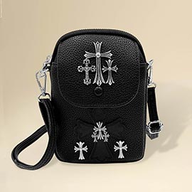 Studded Cross Accent Mini Crossbody Bag