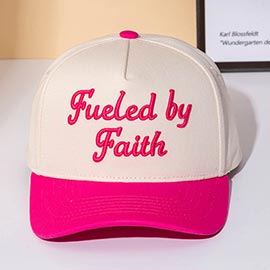 FUELED BY FAITH Message Embroidered Baseball Cap