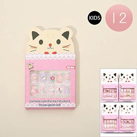 12PCS - Kids Press On Nail Set