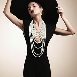 Multi Strand Pearl Statement Necklace