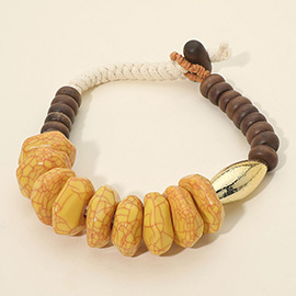 Chunky Geometric Beaded Statement Necklace