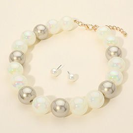 Chunky Ball Beaded Statement Necklace