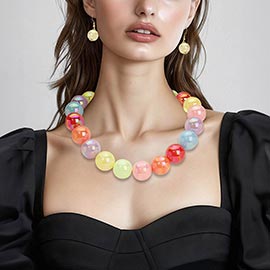 Chunky Ball Beaded Statement Necklace