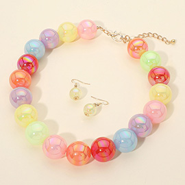 Chunky Ball Beaded Statement Necklace