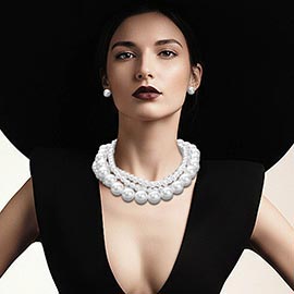 Triple Strand Chunky Pearl Statement Necklace